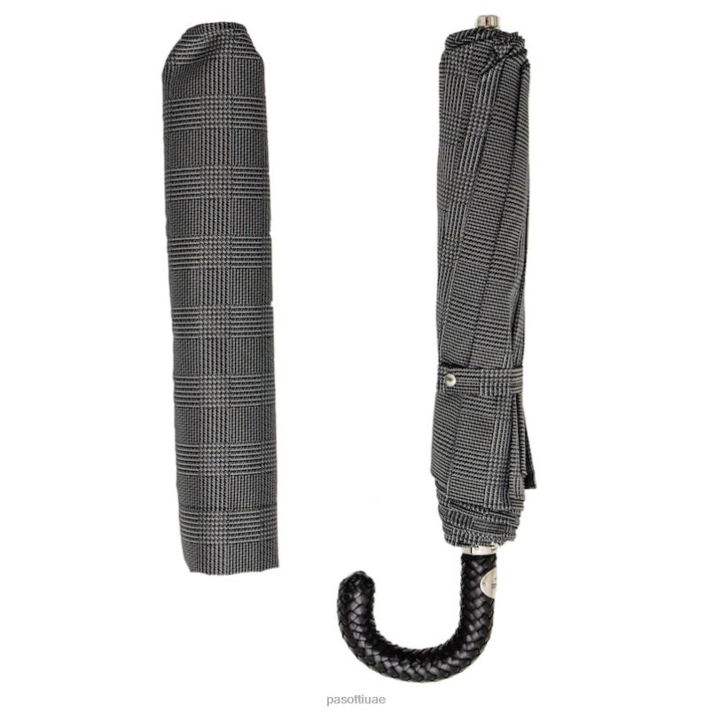 مظلة | 64 Milford-2 N37 - مظلة ميلفورد قابلة للطي بمقبض جلدي مضفر PASOTTI Z446V169